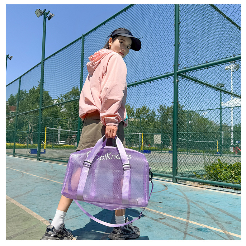 2025 New PVC travel bag, large-capacity waterproof summer travel bag, portable short-distance luggage for men and women, fitness bag Specification drawing