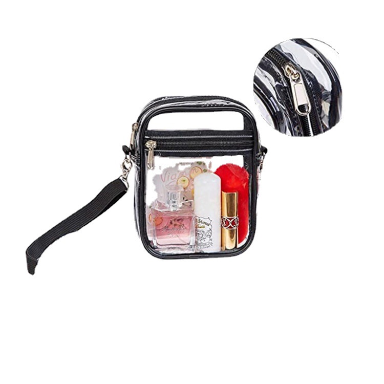 In-stock Amazon cross-border transparent PVC single-shoulder crossbody bag, portable color waterproof transparent wallet bag for sports venues Item Picture