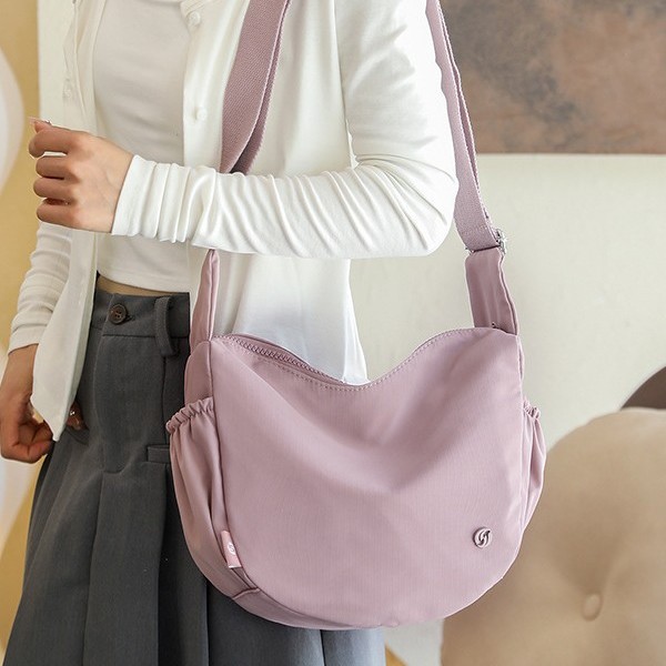 Casual dumpling bag, cross-border nylon fabric bag, new casual commuting single-shoulder bag, simple solid color crossbody bag for women full figure