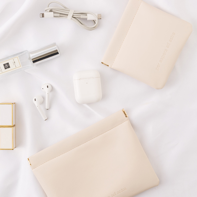 Multi-functional PU storage bag, red envelope, waterproof key, makeup bag, portable earphone storage, automatic closing storage bag details Picture