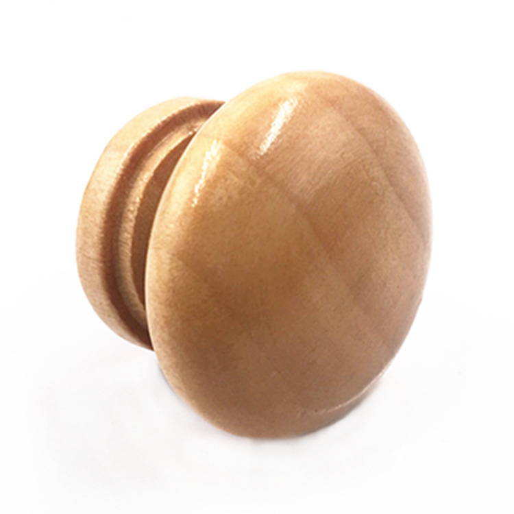 Solid wood handle, single-hole small handle, wooden handle, mushroom handle, drawer handle, wardrobe door handle, round handle Item Picture