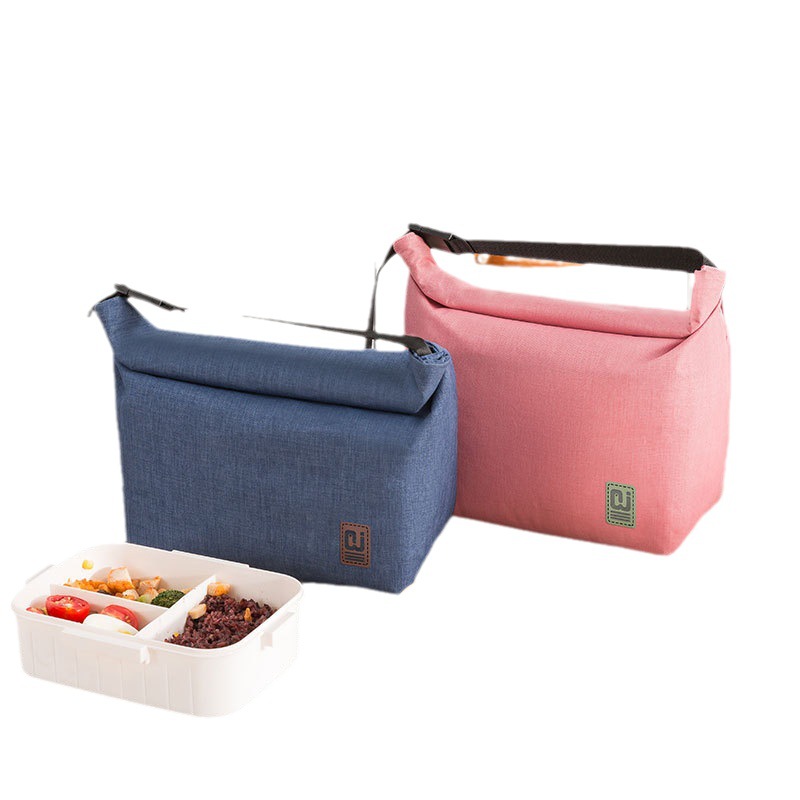 Fashionable folding bento bags, cross-border portable insulated bags, outdoor picnic bags, lunch bags for work, hand-held bento bags Item Picture