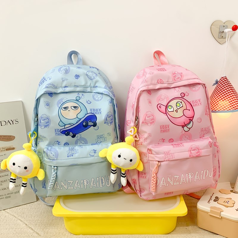 New style schoolbag for girls, campus cartoon printed backpack, cute Korean-style backpack for primary, junior high and senior high school students full figure