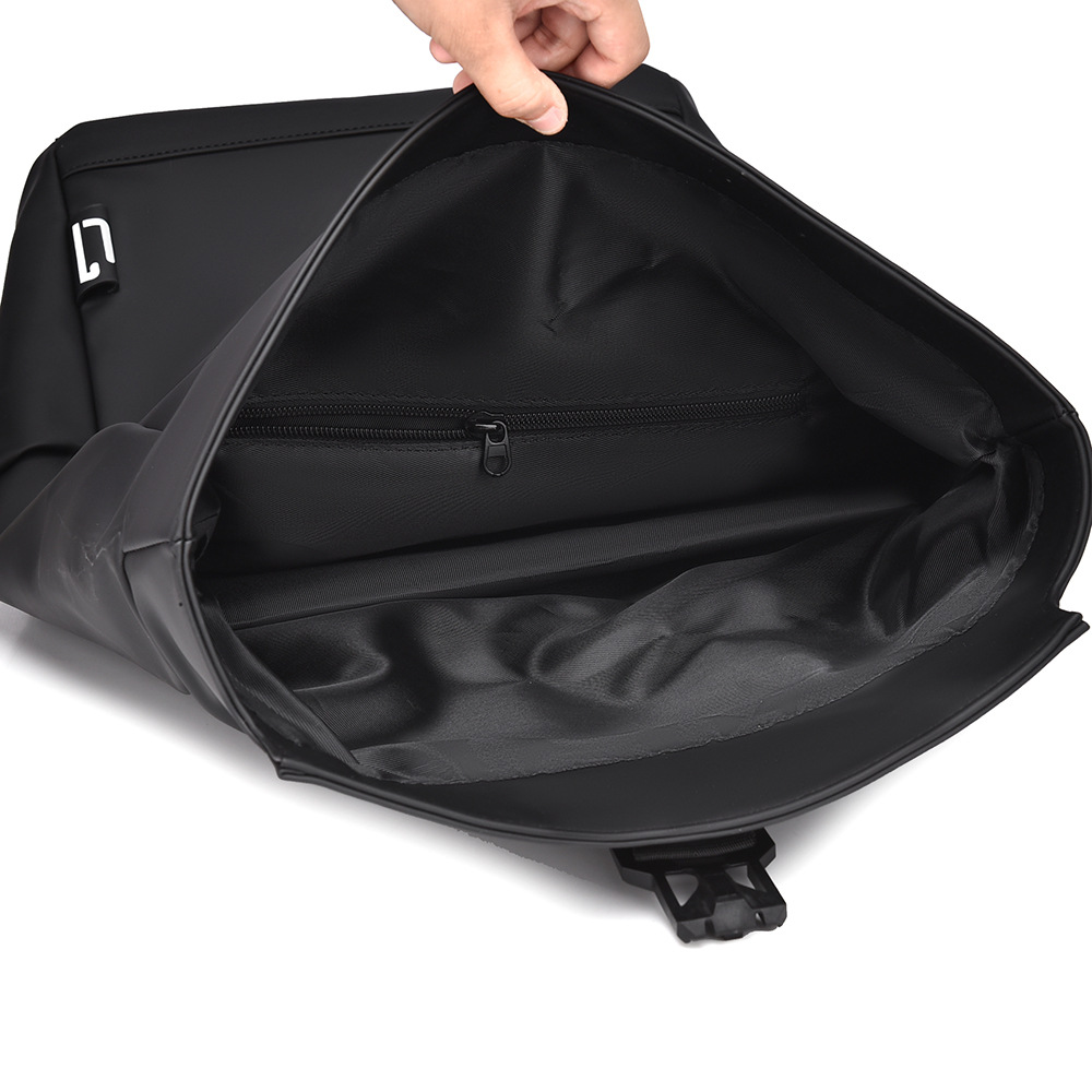 Men's fashionable casual backpack, large-capacity flip cover magnetic buckle business commuting computer bag, outdoor travel backpack details Picture