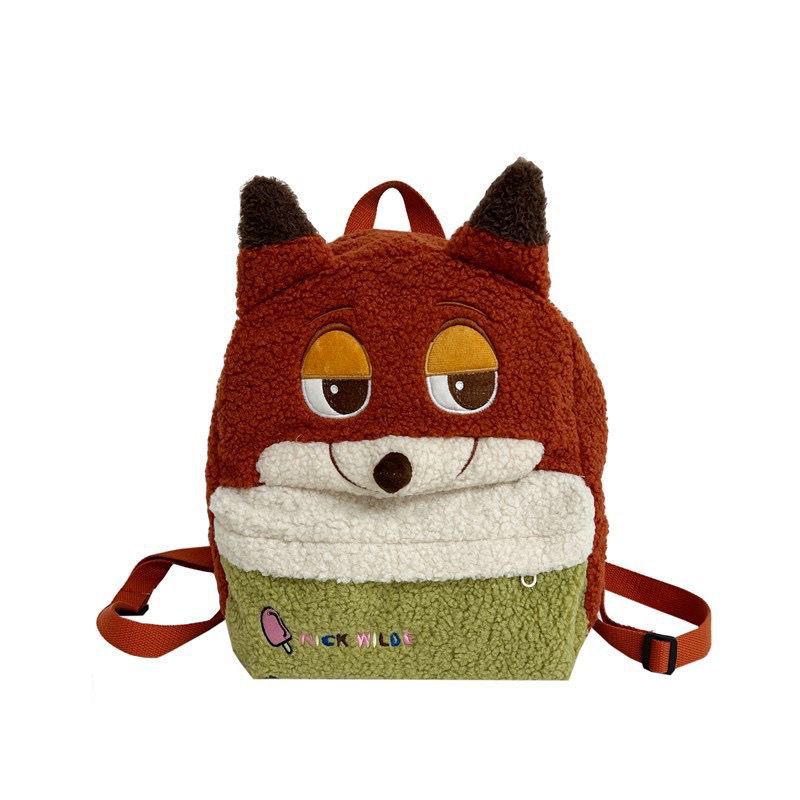 Cartoon fox and rabbit plush backpack with large capacity, 2024 new style cute and girlish backpack Item Picture