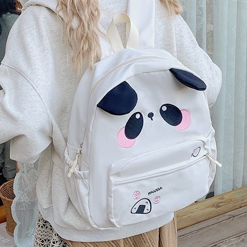 Cartoon cute panda backpack, girl's small schoolbag, large-capacity children's backpack, parent-child backpack, and travel bag for going out details Picture