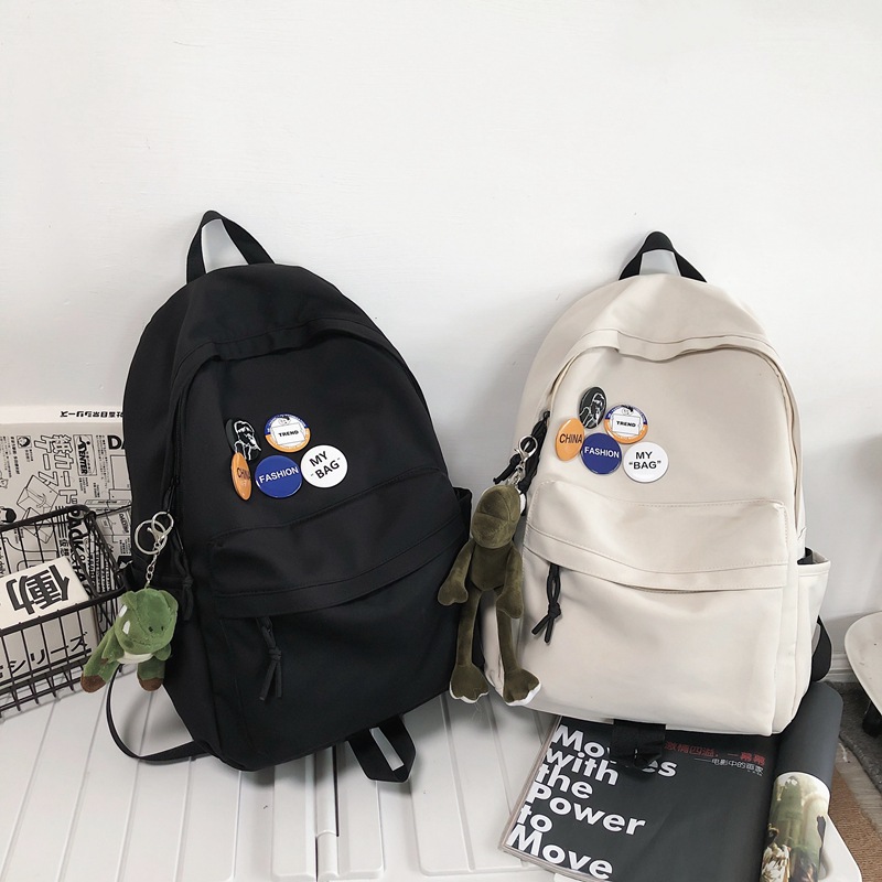 Ins-style backpacks for girls, large-capacity simple schoolbags, high school and college students' backpacks, and junior high school students' travel backpacks full figure