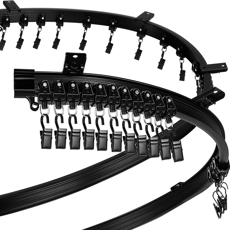 5-meter black curtain curved track, PVC track, silent slide rail, flexible U-shaped plastic steel arc-shaped guide rail details Picture