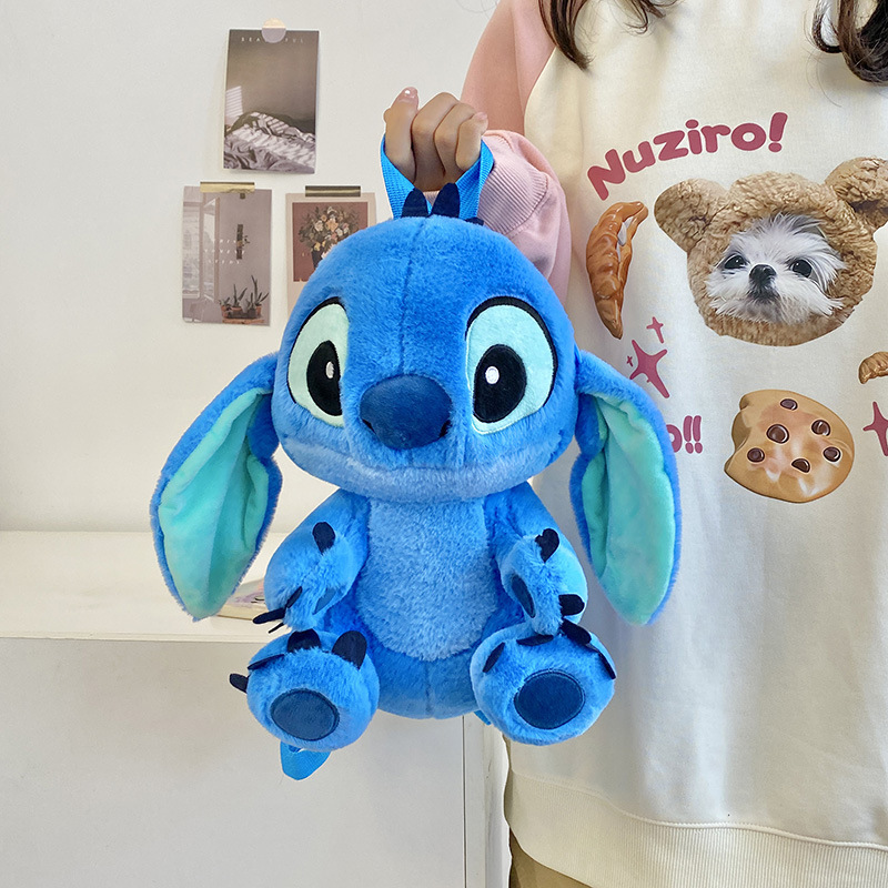 New blue Zai Zai backpack, cartoon plush toy doll, storage bag, claw machine doll, exchange for cross-border wholesale details Picture