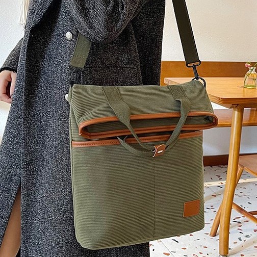 Cross-border popular large-capacity versatile fabric bag 2025 new style convenient single-shoulder crossbody bag simple tote hand-carried large bag details Picture