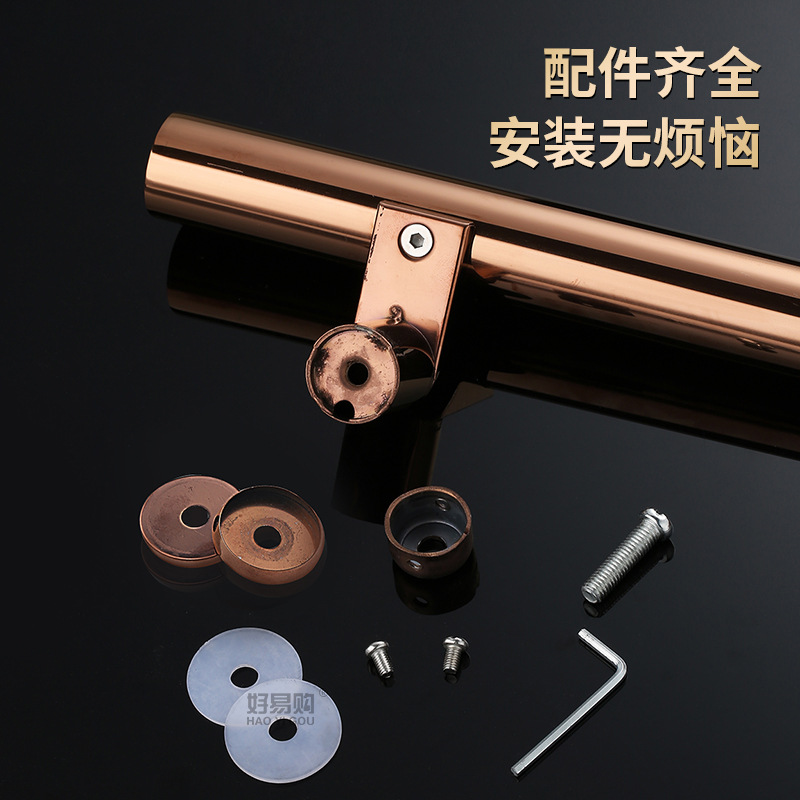 Glass door handle, round tube, stainless steel, horse tellurium, middle sand matte black, titanium gold, rose gold, office door handle Application Scenario