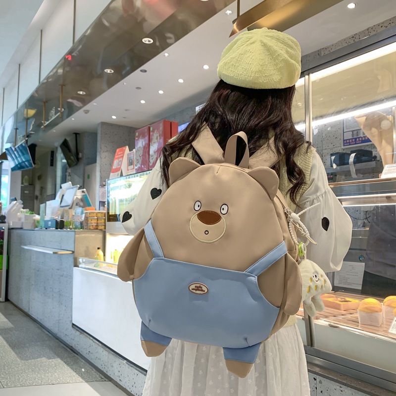 Cross-border cute bear cartoon backpack, school style schoolbag, large capacity, outdoor fashion, Japanese style, high appearance level backpack Specification drawing