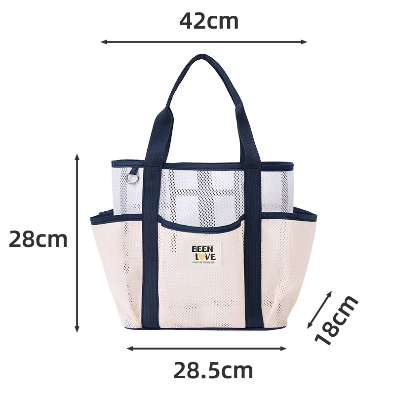 Runhui's new Hawaiian Tote beach bag, large-capacity fitness swimsuit storage bag, portable hand-held grid bag Item Picture