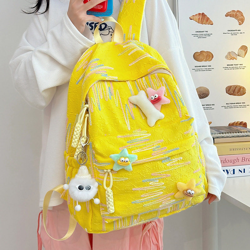 A new and stylish backpack for young girls with a high level of appearance. It's a cute schoolbag for primary and junior high school students. It has a large capacity, is durable and casual details Picture