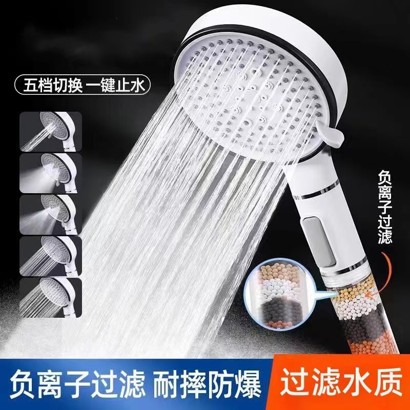 Cross-border 12CM filtering spray large panel showerhead, household shower head, bath heater, handheld showerhead details Picture