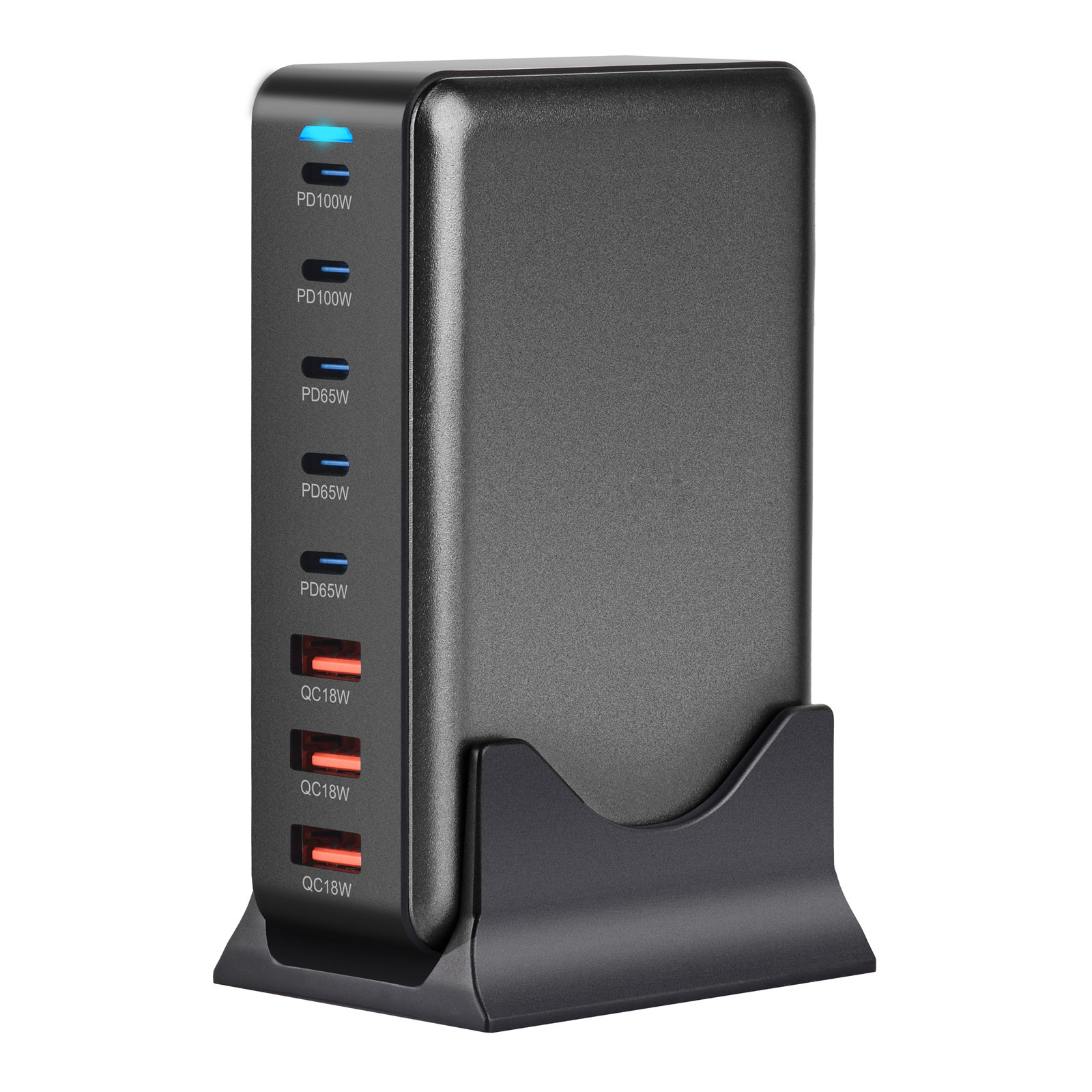 440W gallium nitride PD desktop charger, cross-border new 5C3A charger, 8-port multi-functional PD adapter Specification drawing