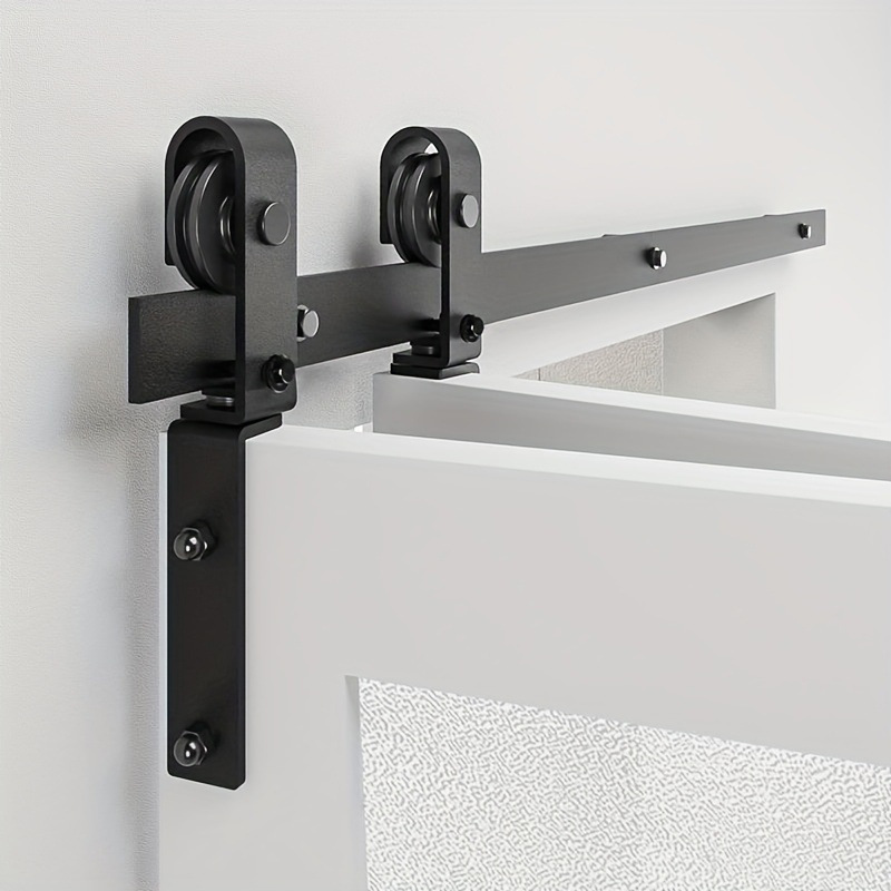 Cross-border American J-shaped rotating hook barn door, slide rail, hanging rail, sliding door, silent guide rail, metal accessories set details Picture