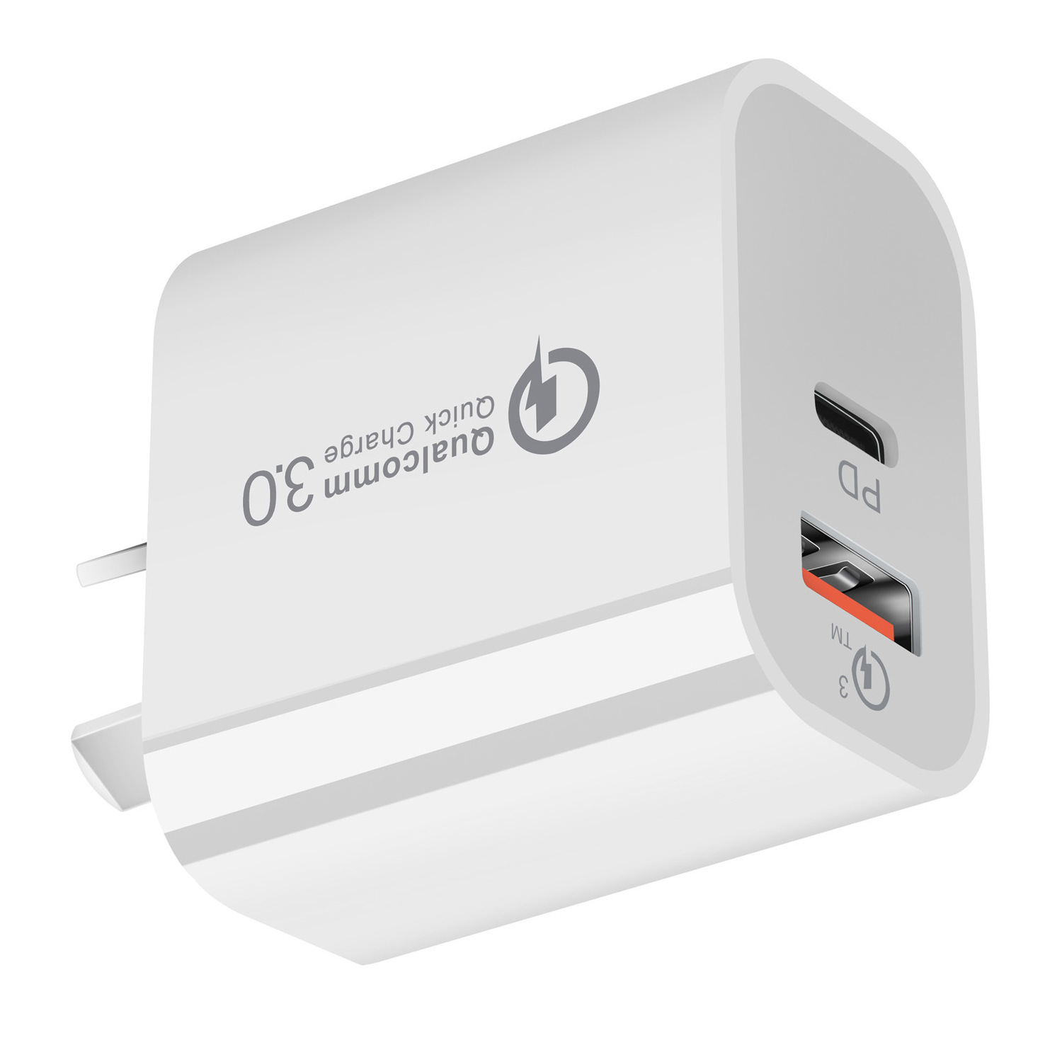 20W PD charger, dual-port PD+QC3.0 charger for UK, Europe, America and Australia, SAA dual-port A+C PD charger for Australia Application Scenario