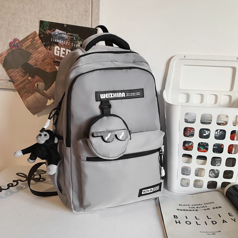 New style of backpack for students, daily sports and leisure on campus, trendy Korean style, large capacity, lightweight, junior and senior high school details Picture