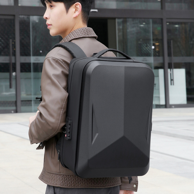 New cross-border men's backpacks, large-capacity backpacks, business travel bags, multi-functional hard-shell student computer bags full figure