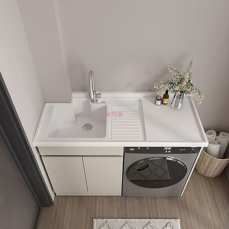 Integrated balcony washing machine combination companion, drum washing table with washboard combination cabinet, honeycomb aluminum washing wardrobe Application Scenario
