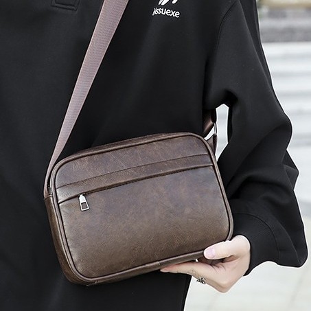 New men's pu toiletry bag, multi-functional waterproof hand-held storage bag, travel portable, double-layer large capacity, multi-functional details Picture