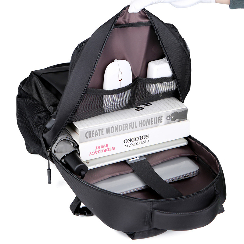 Men's solid-color Oxford cloth business backpack, large-capacity computer backpack, USB charging travel bag for business trips and commuting Application Scenario