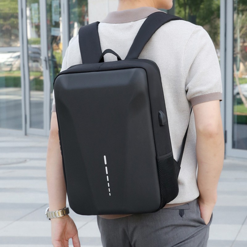 Cross-border three-dimensional hard shell men's backpack, multi-functional pvc Oxford fabric business large-capacity backpack for computers full figure