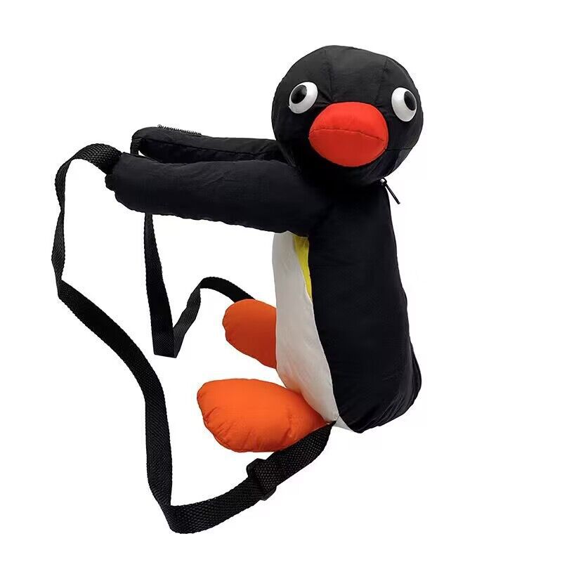 Cartoon, funny and cute, hugging penguin, fashionable and individual, plush toy bag, children's bag, single-shoulder bag Item Picture