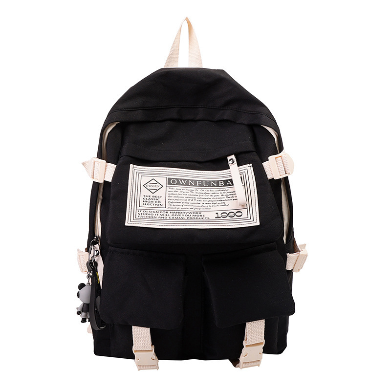 Workwear-style junior high school schoolbags for boys and girls, high appearance level computer bags, lightweight backpacks for high school and college students Item Picture