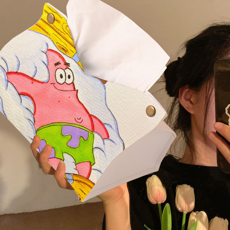 New SpongeBob SquarePants tissue box, home living room creative tissue box, cartoon tissue box, napkin storage details Picture