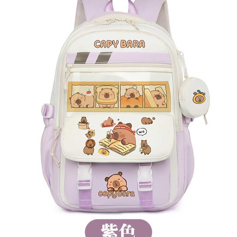 Primary school students' schoolbags, cartoon capybaras, 4-6 grade backpacks, large-capacity load-reducing backpacks, pain bags for junior and senior high school students Application Scenario