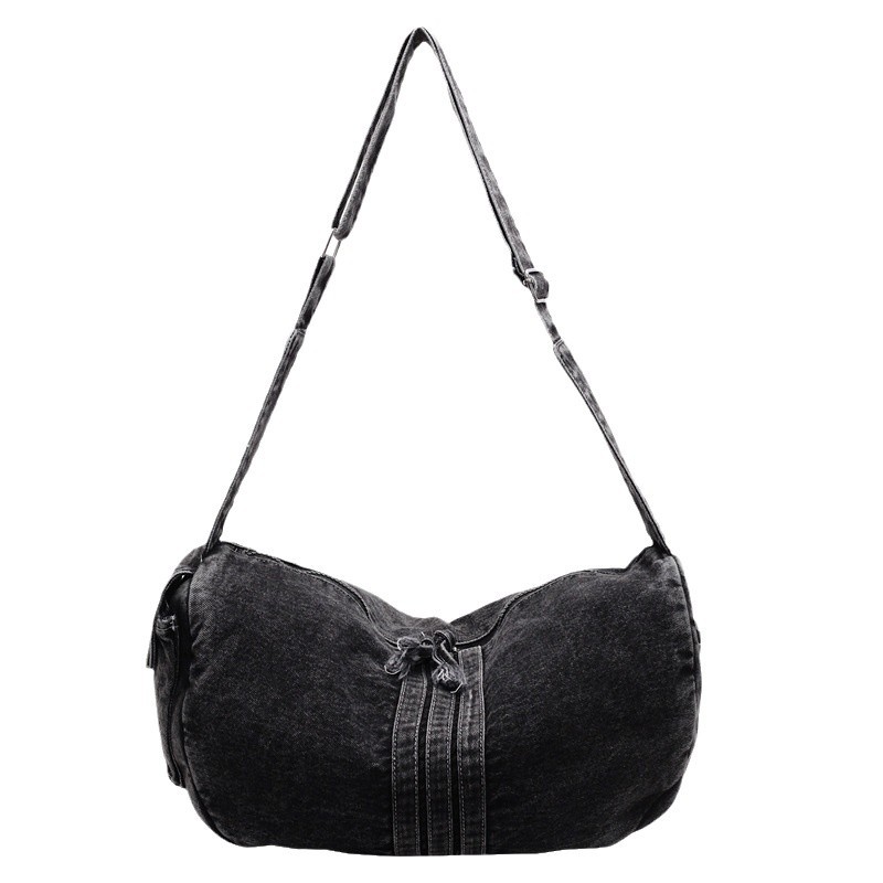 Cross-border 2025 Denim single-shoulder bag in Korean style, casual and versatile, commuter women's bag, college student dumpling bag trend Item Picture