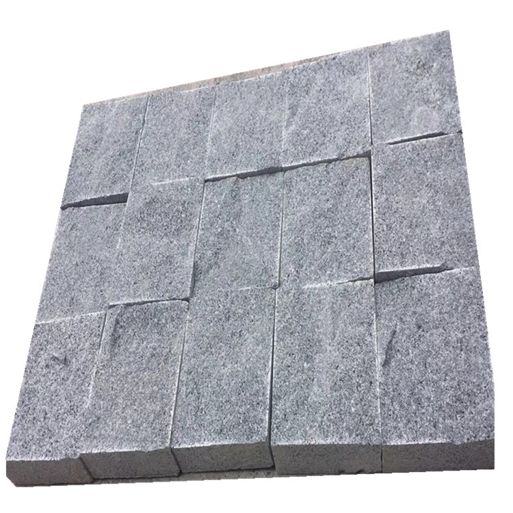 Sesame grey granite natural surface horseshoe stone manufacturer Sesame black small square 10.10 small material anti-slip floor paving stone Item Picture