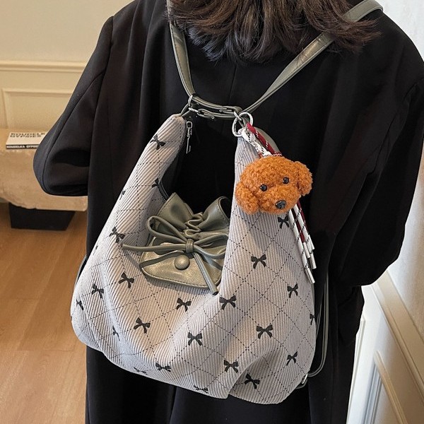 New autumn and winter style, cute and fresh bow single-shoulder bag, multi-purpose and versatile casual backpack, fashionable backpack details Picture