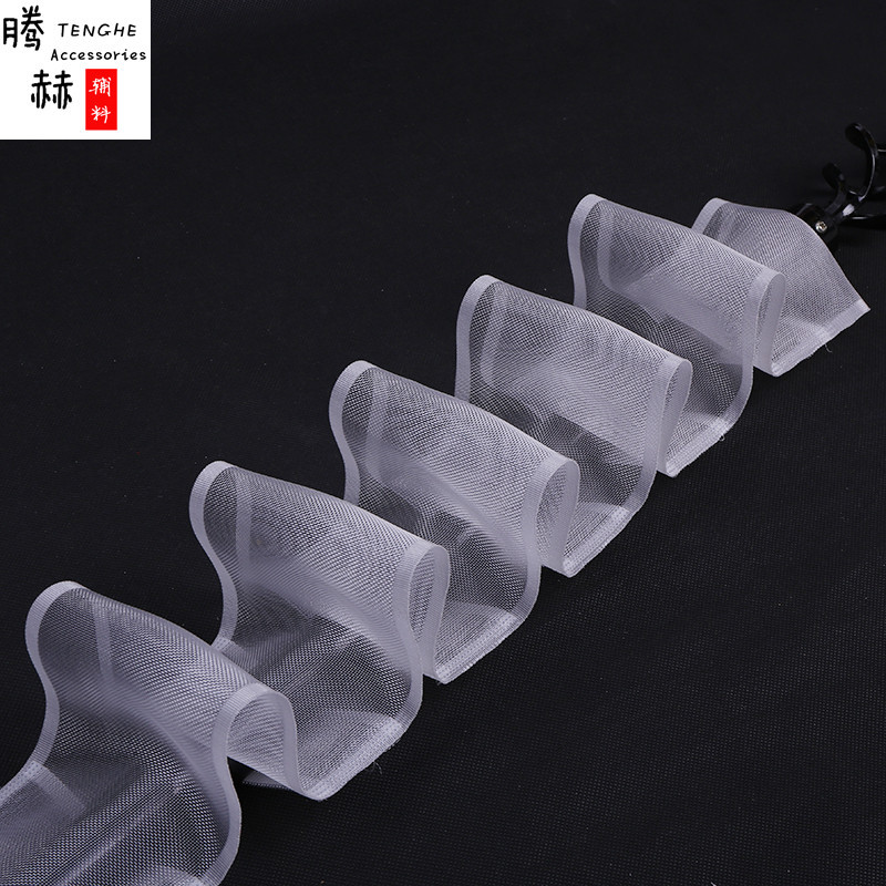 Curtain tape, nylon tape, curtain rod, transparent tape, hook, transparent white curtain tape, curtain accessories manufacturer full figure