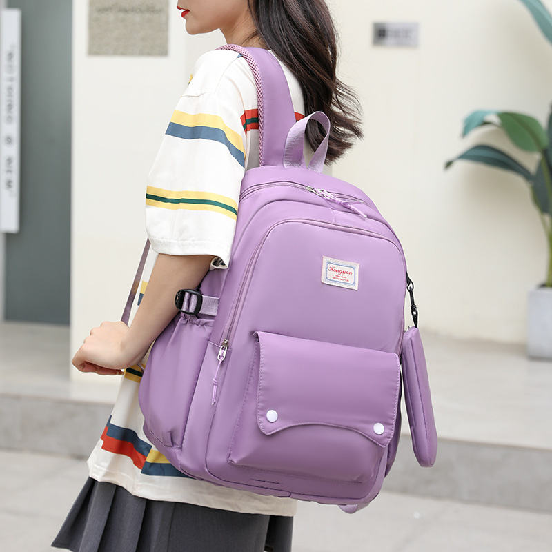 2024 New style fresh and clean solid-color schoolbag, Korean campus style student schoolbag, schoolbag for junior and senior high school students to attend classes Specification drawing