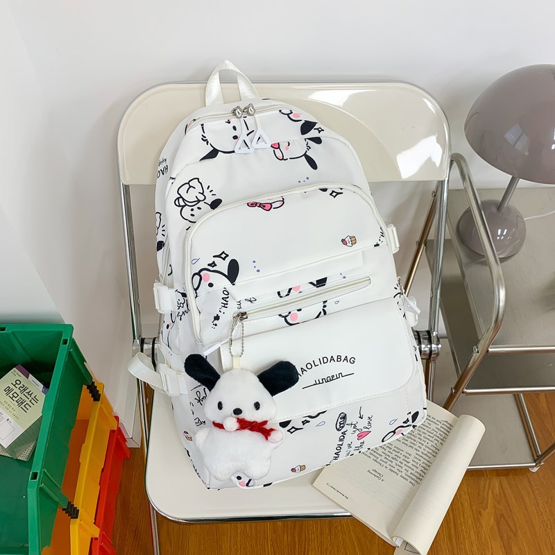 Japanese-style schoolbag, cute cartoon printed puppy on Instagram, middle school backpack, large capacity, versatile and soft girl backpack full figure