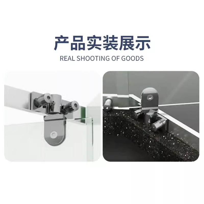 Shower room accessories, glass door top and bottom clamps, diamond-shaped upper and lower rotating shaft hinges, complete set of hardware accessories details Picture