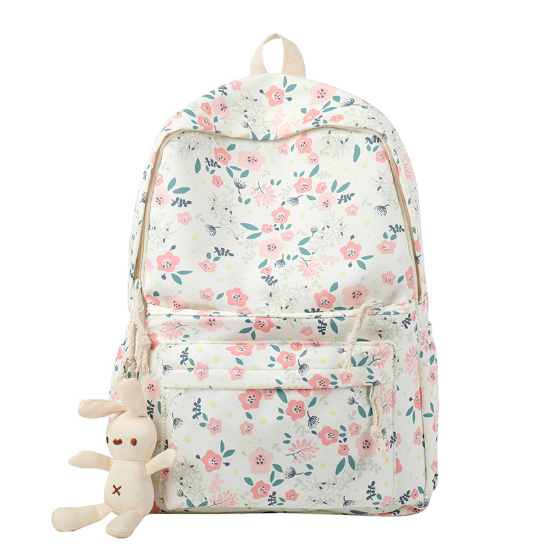 Cross-border schoolbag for girls, junior high school and college students, fresh and cute backpack, large-capacity backpack for high school students, travel backpack Item Picture
