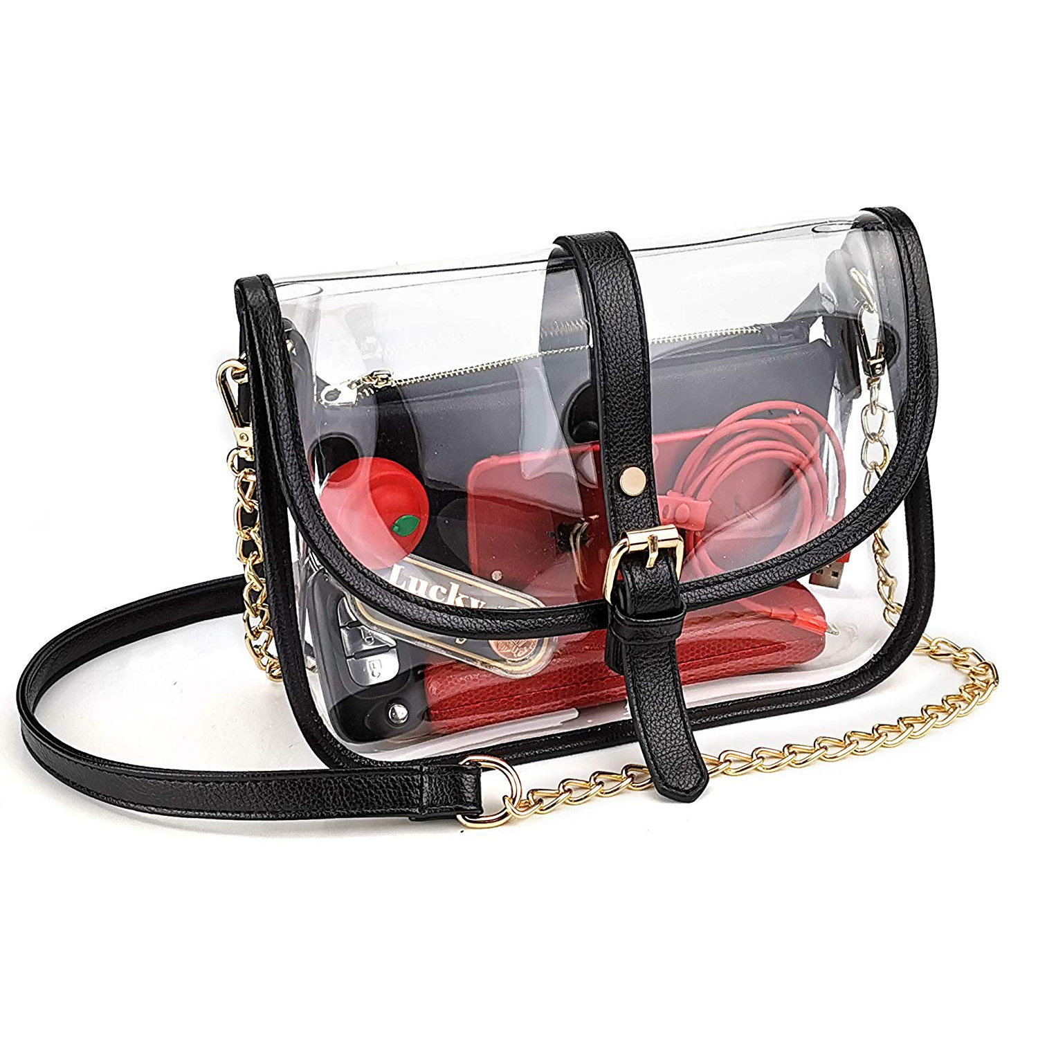 Amazon's new transparent PVC fashionable women's single-shoulder bag, transparent crossbody bag for shopping, and storage bag for business trips Application Scenario