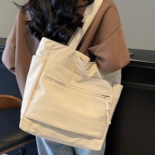 Casual commuting Tote bag, canvas women's bag, spring new style, fashionable and simple, large-capacity single-shoulder bag for women details Picture
