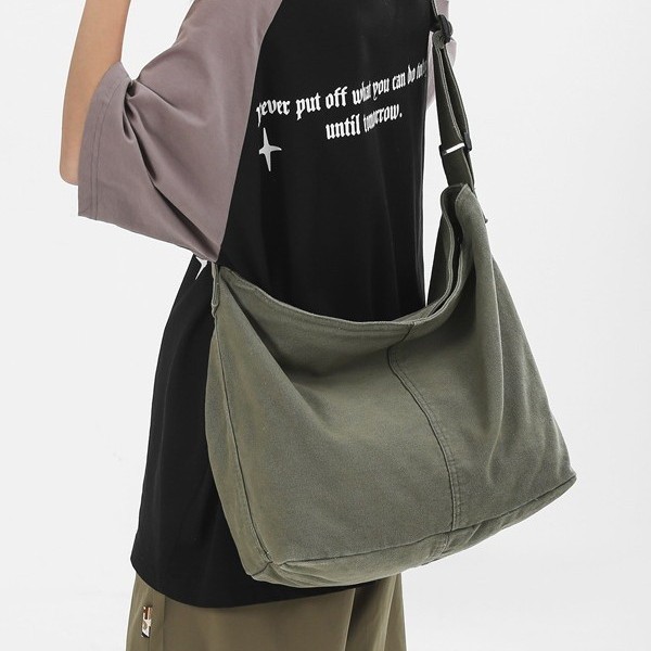 Casual canvas bag for women's autumn and winter 2024 new trendy and fashionable tote bag, versatile large-capacity bag, shopping bag full figure