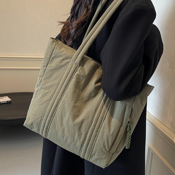 Large-capacity commuting single-shoulder bag for 2024, new women's casual and versatile cotton jacket bag, autumn and winter design tote bag Specification drawing