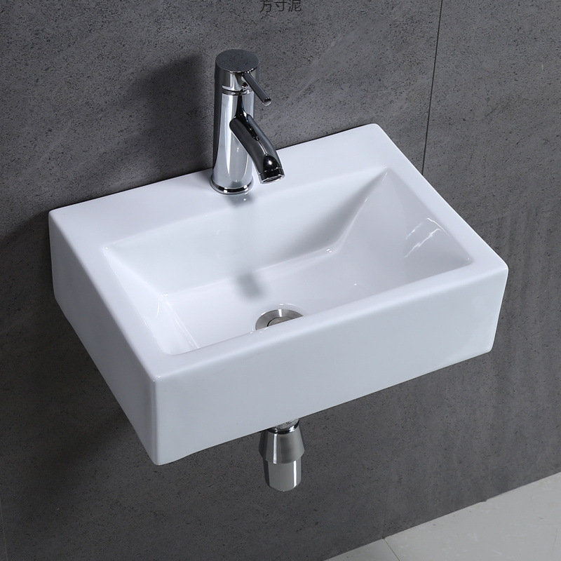 Ceramic washbasin, small hanging basin, bathroom mini washbasin, balcony wall-mounted washbasin, small space washbasin countertop Application Scenario