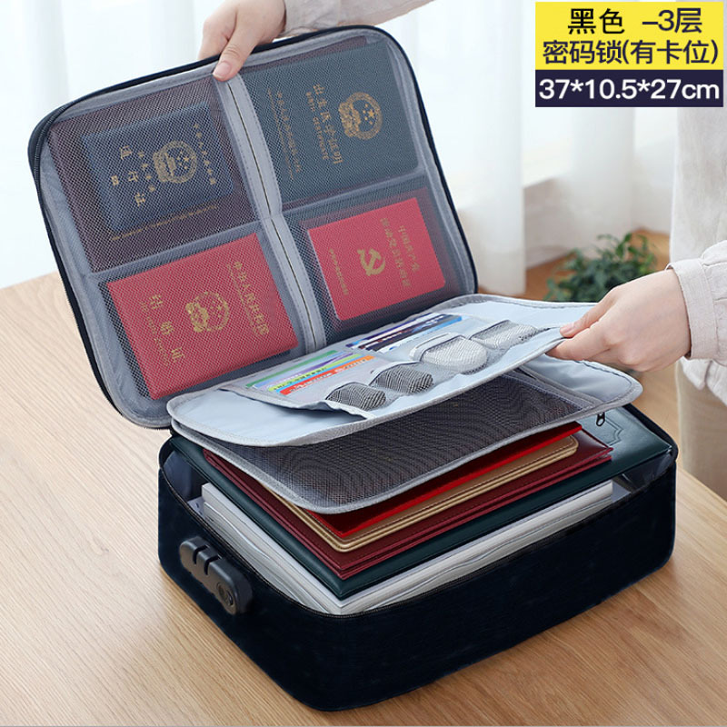 Household multi-layer document storage bag, large-capacity multi-functional storage box, certificate document passport card holder bag, organizing bag Application Scenario