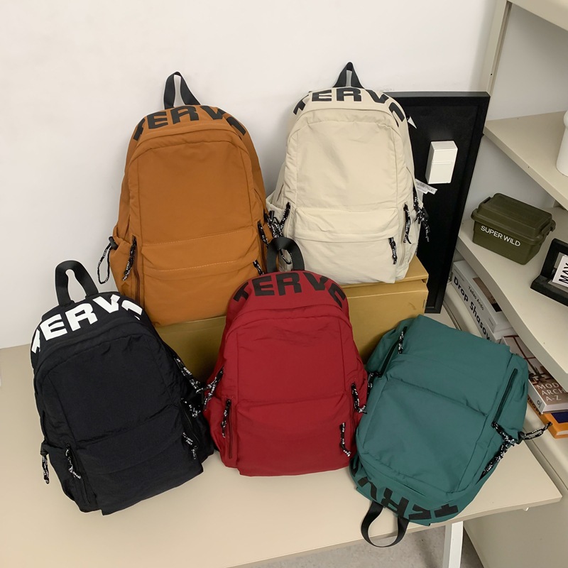 Korean version of ins large-capacity junior high school schoolbag, casual, versatile and fashionable, lightweight backpack for male and female college students details Picture