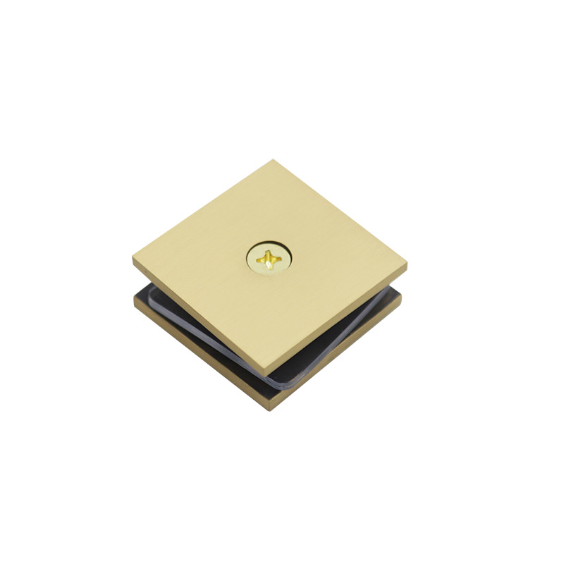 Wholesale shower room accessories: golden single-hole glass fixed clamps, brass square clamps, partition codes, bathroom glass clamps Item Picture