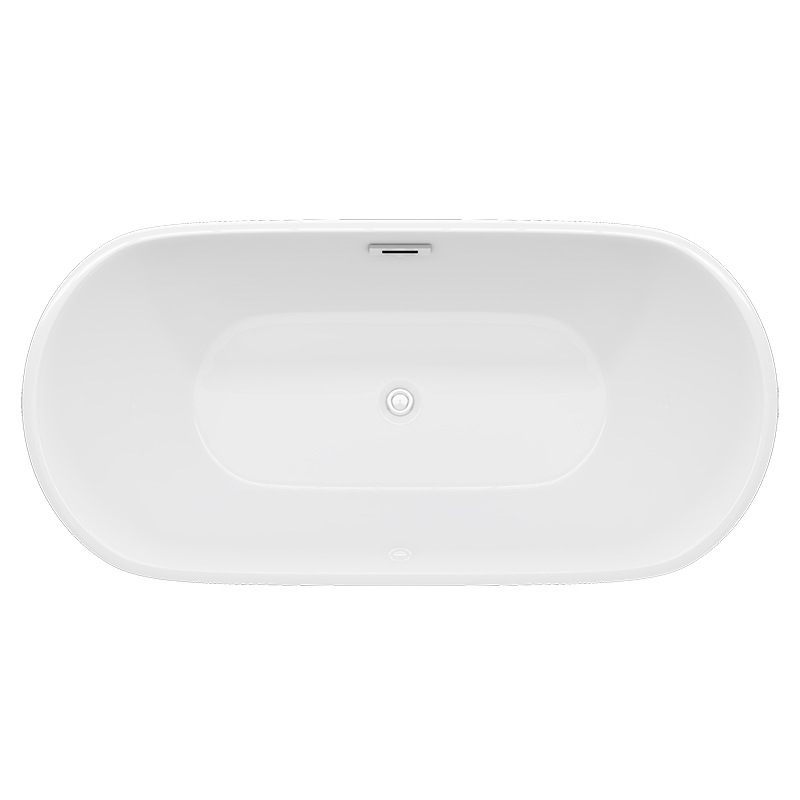 Foshan manufacturer directly supplies large, medium and small-sized household elliptical acrylic bathtubs, hotel engineering bathtubs, QT-088 Specification drawing