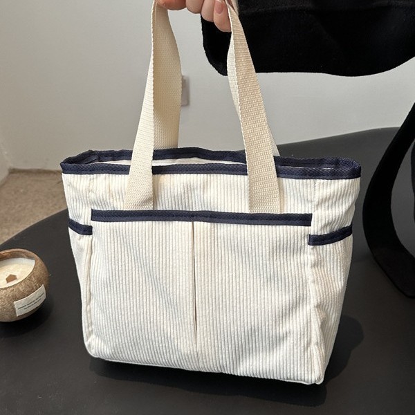 New autumn/Winter 2024 fashion solid-color women's bag, Korean-style casual large-capacity color-blocking single-shoulder bag, foreign trade tote bag details Picture